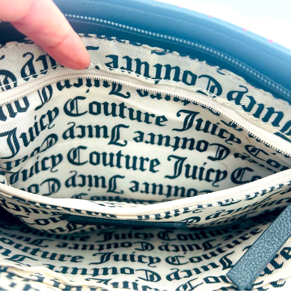 Y2K Juicy Couture Black Mini Shoulder Bag All Over Logo Print Vintage Rare Glam - Picture 6 of 11